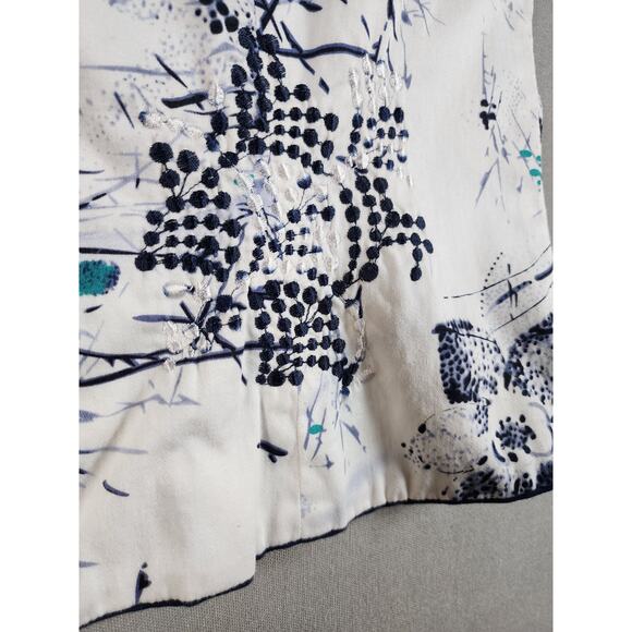 Womens Open Front Blazer Jacket Size 10 Embroidered Floral Artsy Office Church - Picture 4 of 9